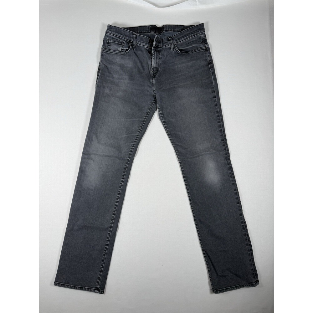 J Brand Mens Kane Slim Straight Jeans Size 34x32 Gray Zip Fly Stretch Ricochet